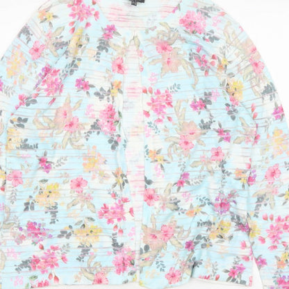 Emreco Women’s Multicoloured Floral Knit Open Cardigan UK 18