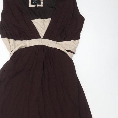 Betty Jackson Black Women’s Brown Beige UK 14 Fit & Flare Knee Dress