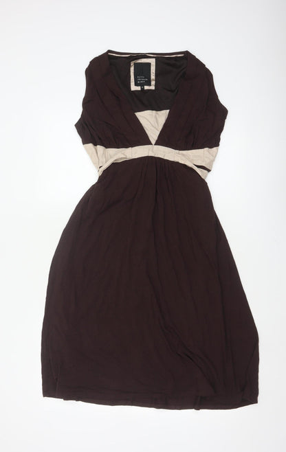 Betty Jackson Black Women’s Brown Beige UK 14 Fit & Flare Knee Dress