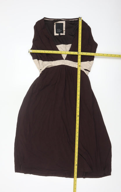 Betty Jackson Black Women’s Brown Beige UK 14 Fit & Flare Knee Dress