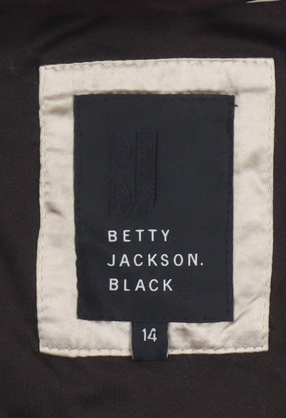 Betty Jackson Black Women’s Brown Beige UK 14 Fit & Flare Knee Dress