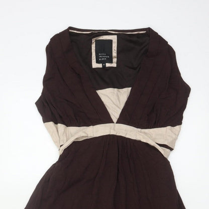 Betty Jackson Black Women’s Brown Beige UK 14 Fit & Flare Knee Dress
