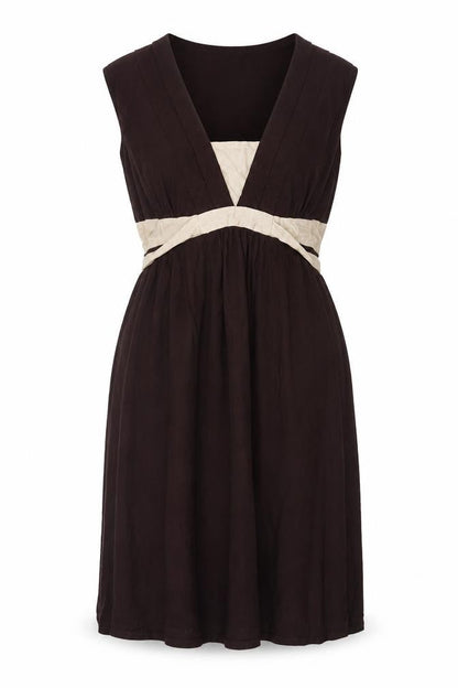Betty Jackson Black Women’s Brown Beige UK 14 Fit & Flare Knee Dress