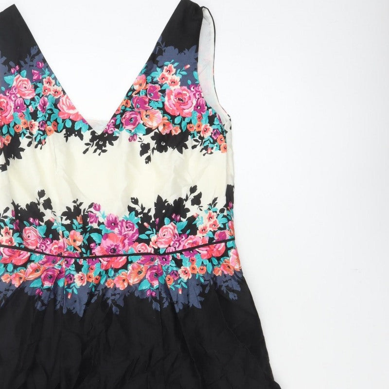Monsoon Women’s Multicoloured Floral Fit & Flare Dress UK 14