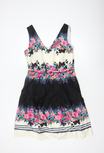 Monsoon Women’s Multicoloured Floral Fit & Flare Dress UK 14
