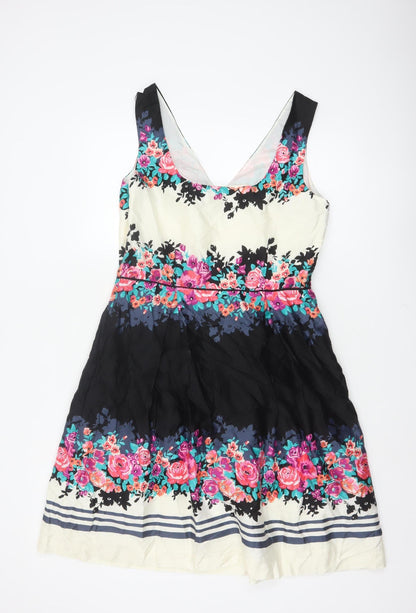 Monsoon Women’s Multicoloured Floral Fit & Flare Dress UK 14