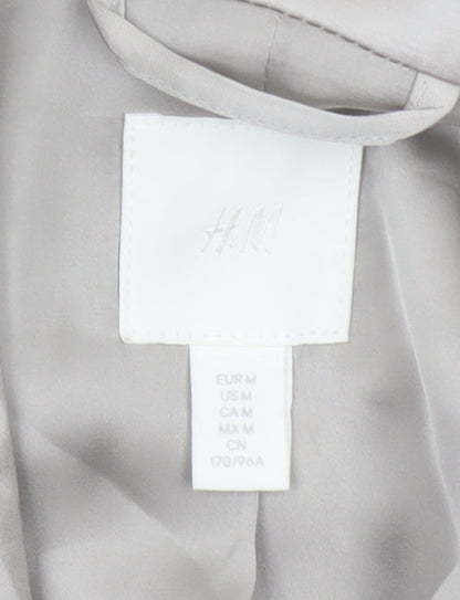 H&M Women’s Beige Size M UK 12 Long Single-Breasted Blazer