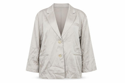 H&M Women’s Beige Size M UK 12 Long Single-Breasted Blazer