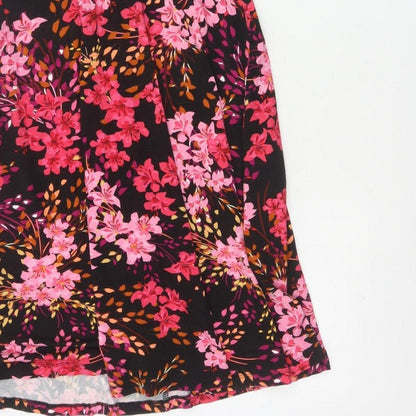 Joe Browns Women’s Black Floral Fit & Flare Midi Dress UK 10 Short Sleeve