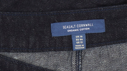 Seasalt Cornwall Women’s Blue UK 16 A-Line Organic Cotton Denim Skirt