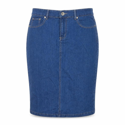 Vicky L Women Blue UK 14 Denim Pencil Knee Skirt Stretch Pockets