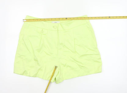 Marks & Spencer Women Yellow Size 16 Regular Tailored Shorts Pockets
