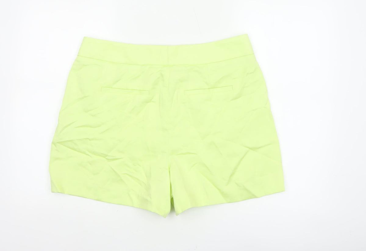 Marks & Spencer Women Yellow Size 16 Regular Tailored Shorts Pockets