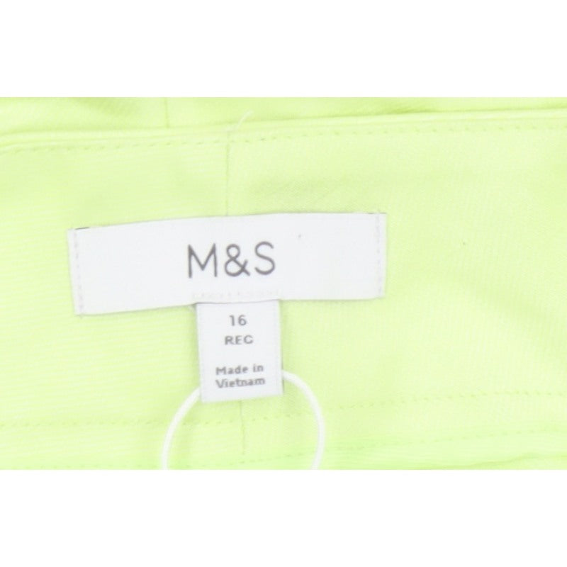 Marks & Spencer Women Yellow Size 16 Regular Tailored Shorts Pockets