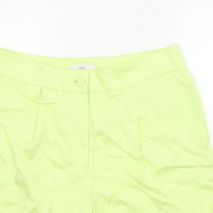 Marks & Spencer Women Yellow Size 16 Regular Tailored Shorts Pockets