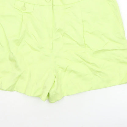 Marks & Spencer Women Yellow Size 16 Regular Tailored Shorts Pockets