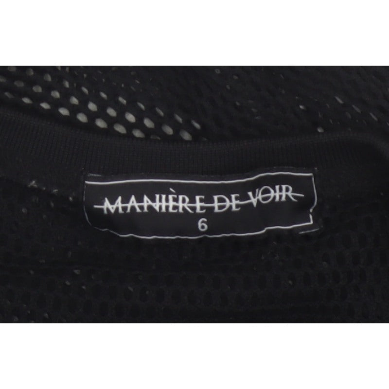 Manière De Voir Women Black UK 6 Sheer Mesh Marilyn Graphic T-Shirt