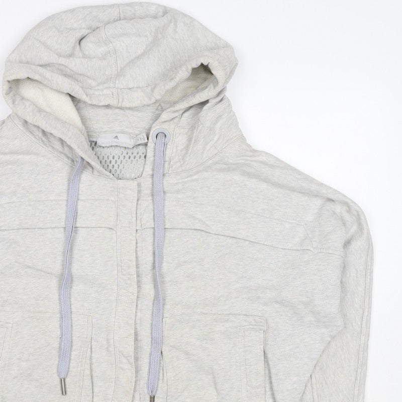 adidas Stella McCartney Women Grey M Hooded Cotton Jacket