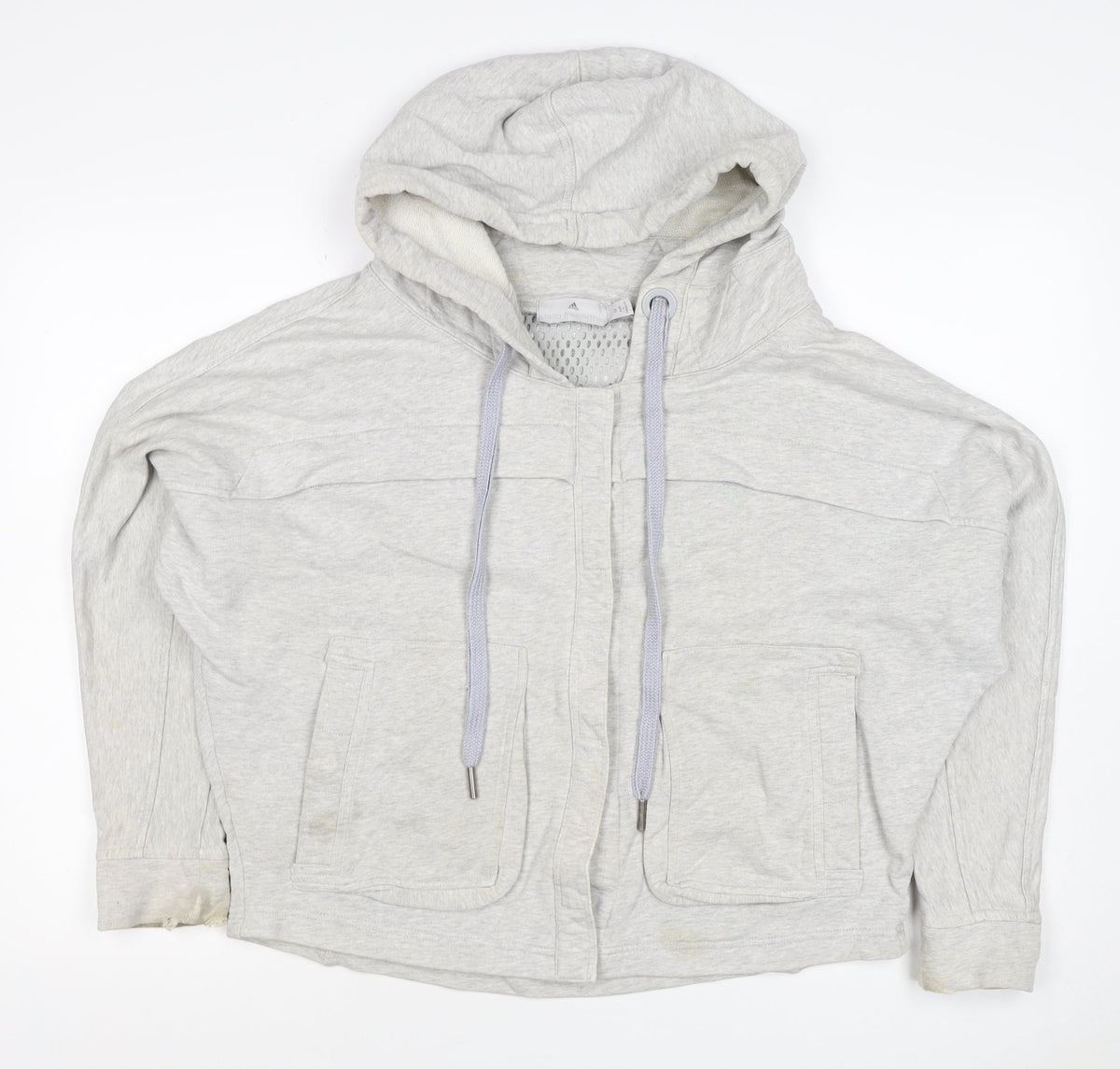 adidas Stella McCartney Women Grey M Hooded Cotton Jacket