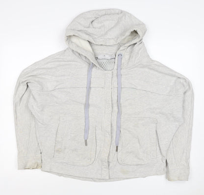 adidas Stella McCartney Women Grey M Hooded Cotton Jacket
