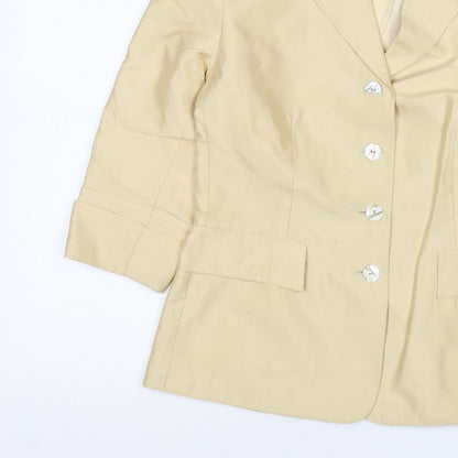 Kaliko Women Ivory UK 14 Silk Lined Single-Breasted Blazer