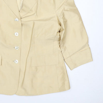 Kaliko Women Ivory UK 14 Silk Lined Single-Breasted Blazer