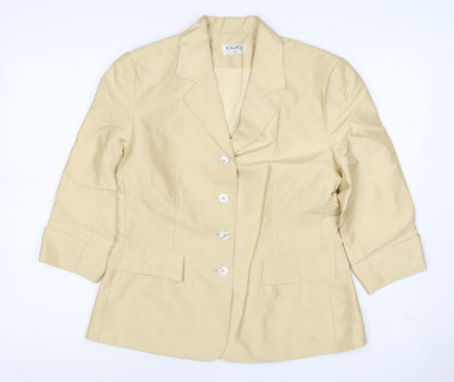 Kaliko Women Ivory UK 14 Silk Lined Single-Breasted Blazer