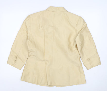 Kaliko Women Ivory UK 14 Silk Lined Single-Breasted Blazer
