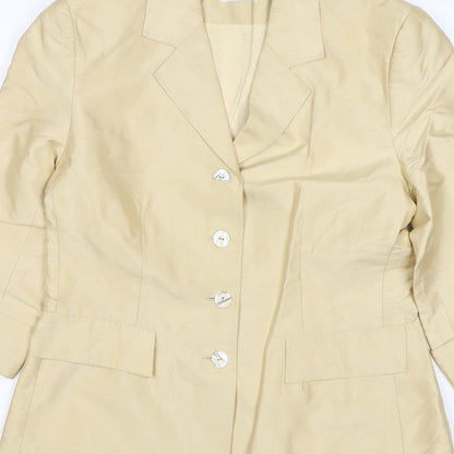 Kaliko Women Ivory UK 14 Silk Lined Single-Breasted Blazer