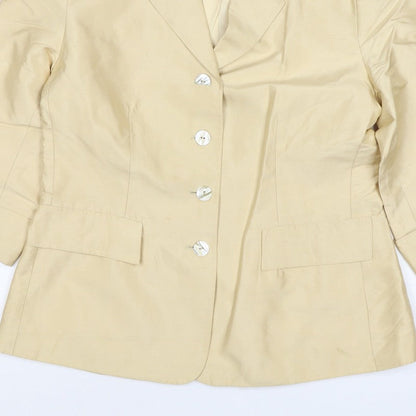 Kaliko Women Ivory UK 14 Silk Lined Single-Breasted Blazer
