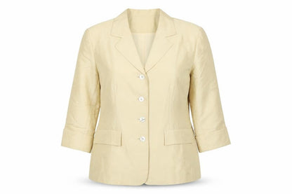Kaliko Women Ivory UK 14 Silk Lined Single-Breasted Blazer