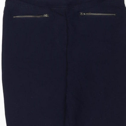 Cotton Traders Women's Blue Size 12 Cargo Straight Trousers Zip Pockets