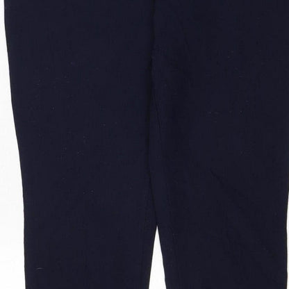 Cotton Traders Women's Blue Size 12 Cargo Straight Trousers Zip Pockets
