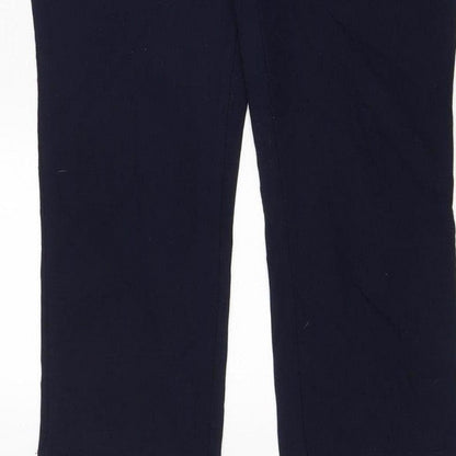 Cotton Traders Women's Blue Size 12 Cargo Straight Trousers Zip Pockets