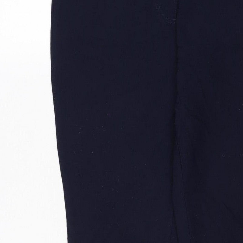 Cotton Traders Women's Blue Size 12 Cargo Straight Trousers Zip Pockets