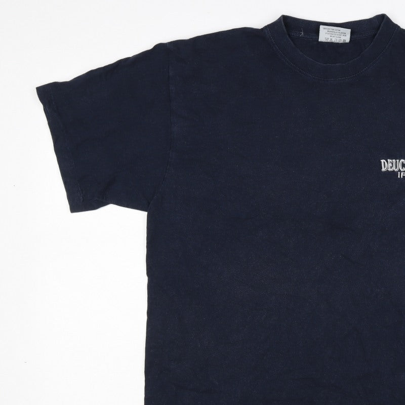 Slazenger Men's Blue XL Deuchars IPA Logo Crew Neck Cotton T-Shirt