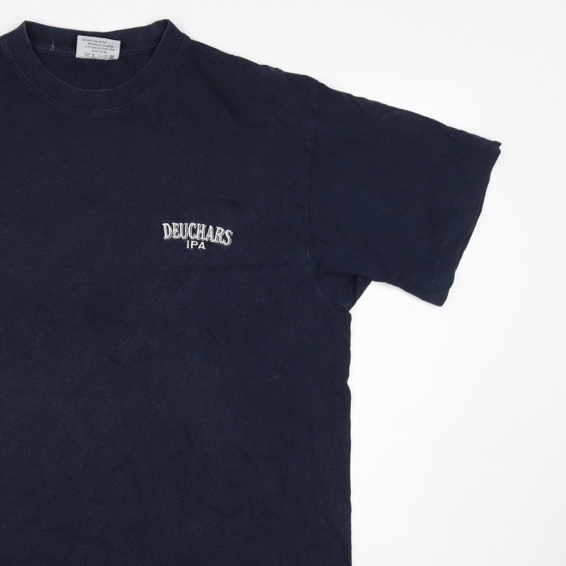 Slazenger Men's Blue XL Deuchars IPA Logo Crew Neck Cotton T-Shirt