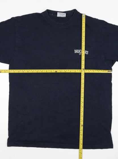 Slazenger Men's Blue XL Deuchars IPA Logo Crew Neck Cotton T-Shirt