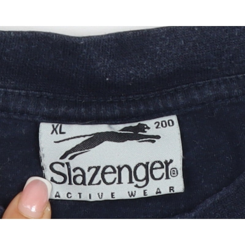 Slazenger Men's Blue XL Deuchars IPA Logo Crew Neck Cotton T-Shirt