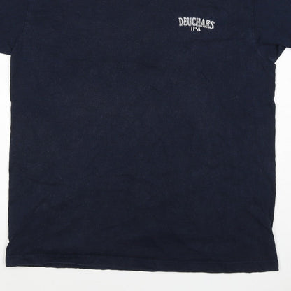 Slazenger Men's Blue XL Deuchars IPA Logo Crew Neck Cotton T-Shirt