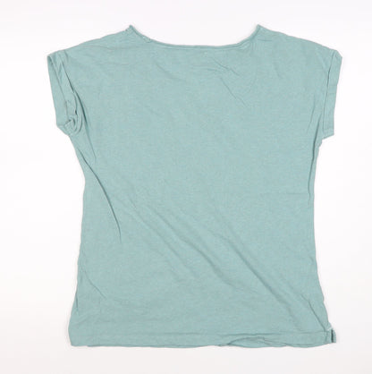 FatFace Women’s Blue UK 12 Basic Cotton Marine Wave T-Shirt