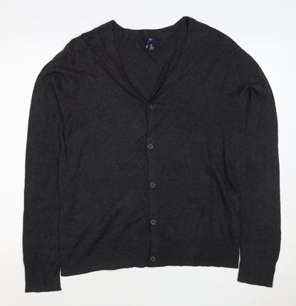 Gap Women’s Black Cotton V-Neck Button Cardigan Size M