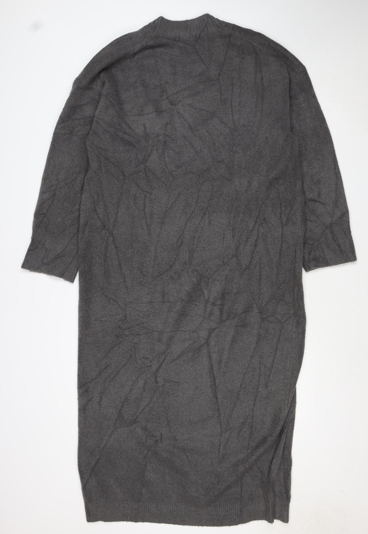 ASOS DESIGN Women Grey Knit V-Neck Jumper Dress Size 12-14
