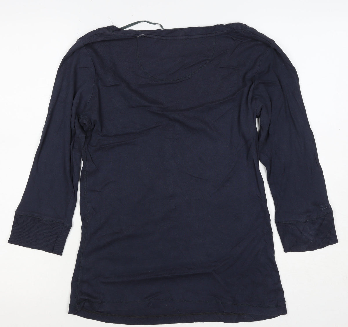 Fat Face Women’s Navy Size 14 Henley Jersey 3/4 Sleeve T-Shirt
