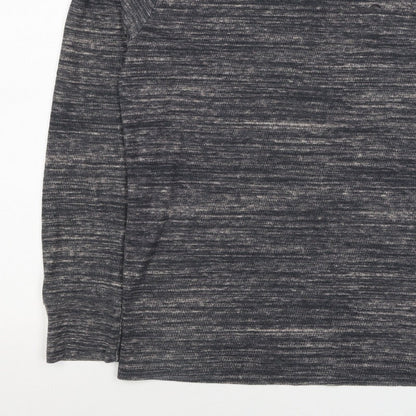 Hollister Men’s Grey Marl Logo Crew Neck Pullover Sweatshirt M