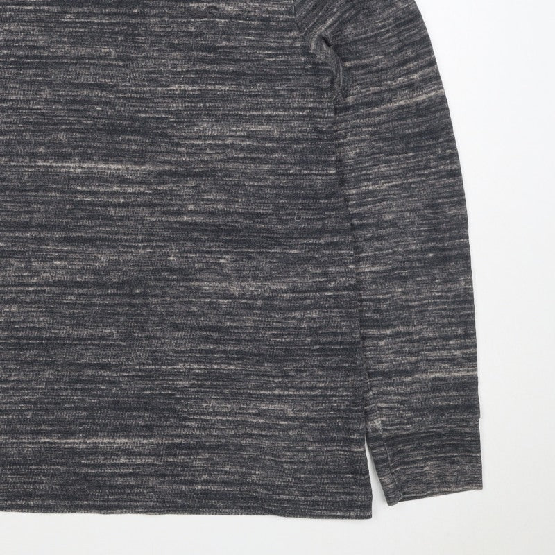 Hollister Men’s Grey Marl Logo Crew Neck Pullover Sweatshirt M