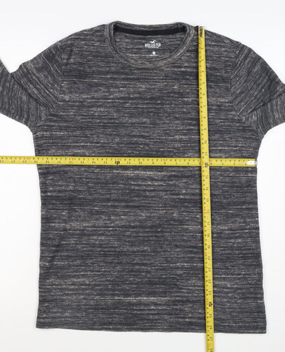 Hollister Men’s Grey Marl Logo Crew Neck Pullover Sweatshirt M