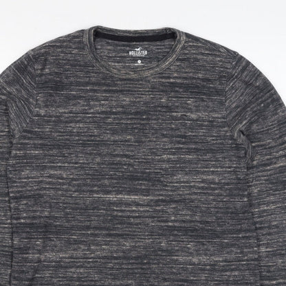 Hollister Men’s Grey Marl Logo Crew Neck Pullover Sweatshirt M