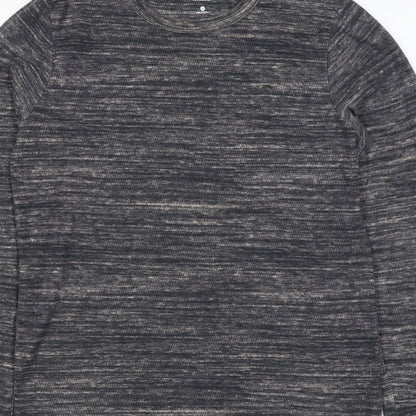 Hollister Men’s Grey Marl Logo Crew Neck Pullover Sweatshirt M