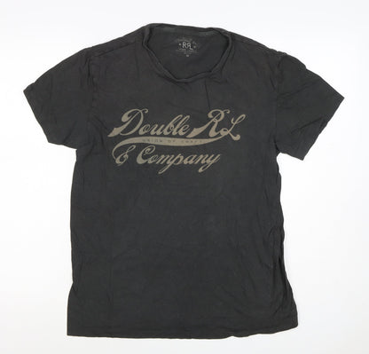 Double RL Ralph Lauren Men's Black M Logo Graphic Print T-Shirt